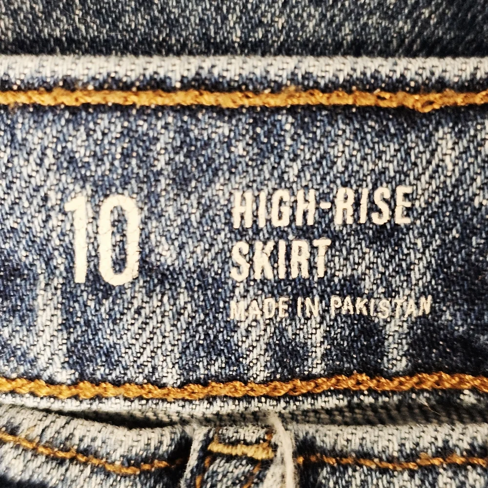 a.n.a. High Rise Denim Maxi Skirt Size 10 Modest Western Boho Prairie Jean Skirt - Picture 5 of 10